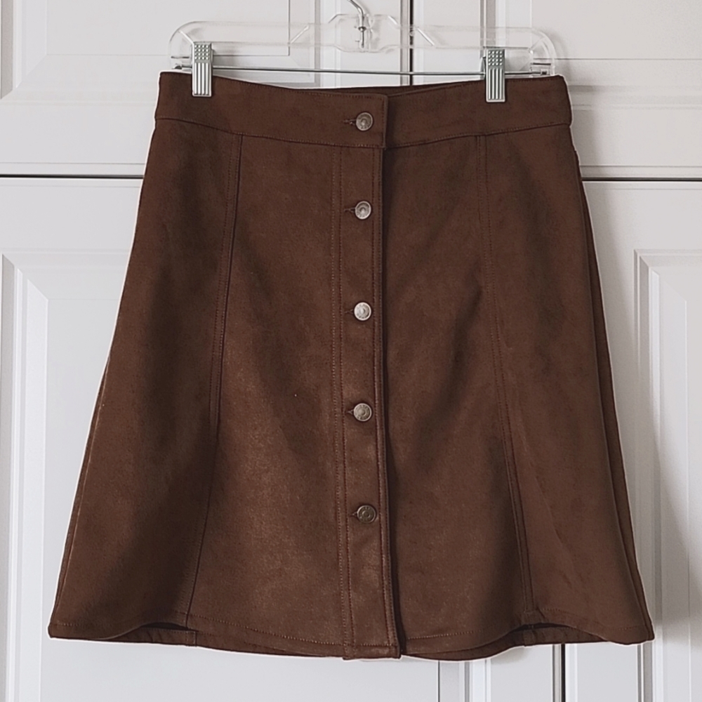 Chocolate color Aline mini skirt